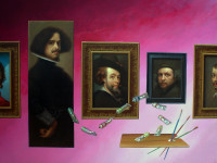 Enrique Campuzano, Opus 823. Oěleo en tela, 100 x 130 cm., Autorretratos de Velaězquez, Rubens y Rembrandt, 2011